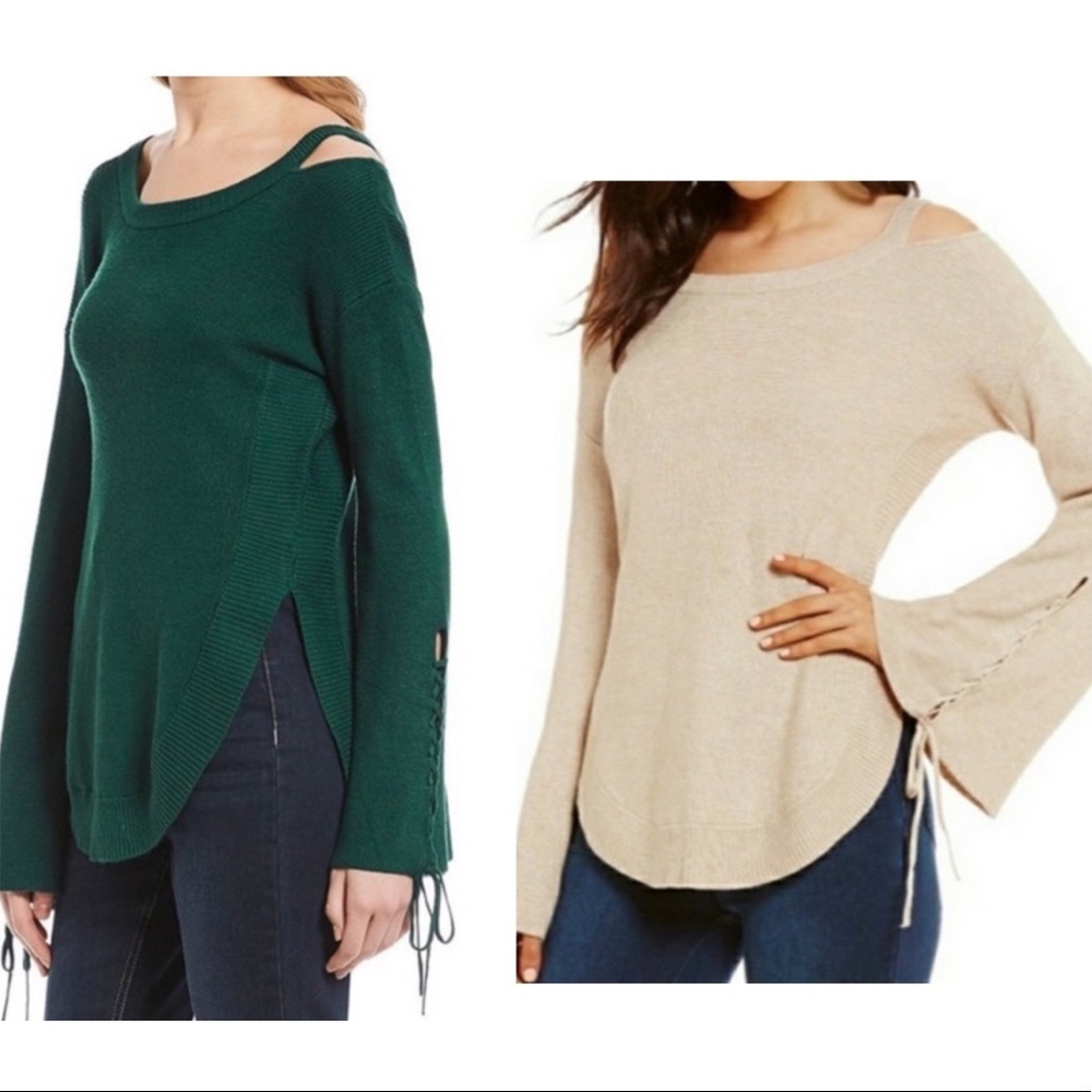 Cold Shoulder Bell Sleeve Sweater